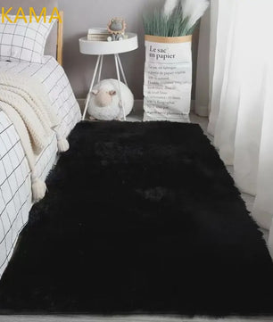 VIKAMA Luxe Pluche Vloerkleed - Zacht & Sfeervol voor Slaapkamer en Woonkamer