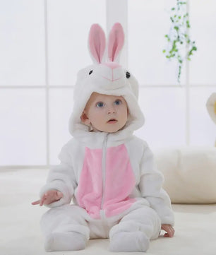 Baby Romper Dierenkostuum Kigurumi - Zacht Flanellen Jumpsuit voor Jongens & Meisjes
