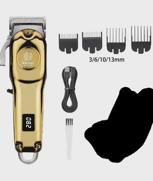 Kemei Professionele Oplaadbare Baard- en Haartrimmer KM-2628 - Goudkleurig