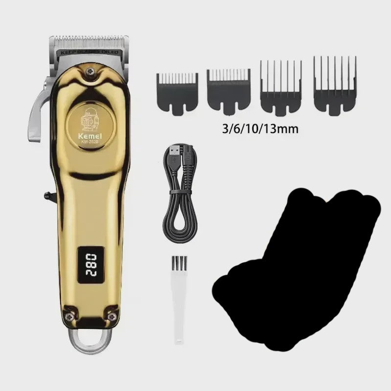 Kemei Professionele Oplaadbare Baard- en Haartrimmer KM-2628 - Goudkleurig