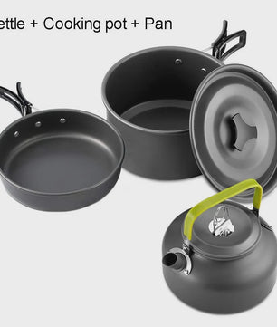 Kampeer Kookset Aluminium Outdoor Keukengerei Set - 12 Delig voor 2-3 Personen