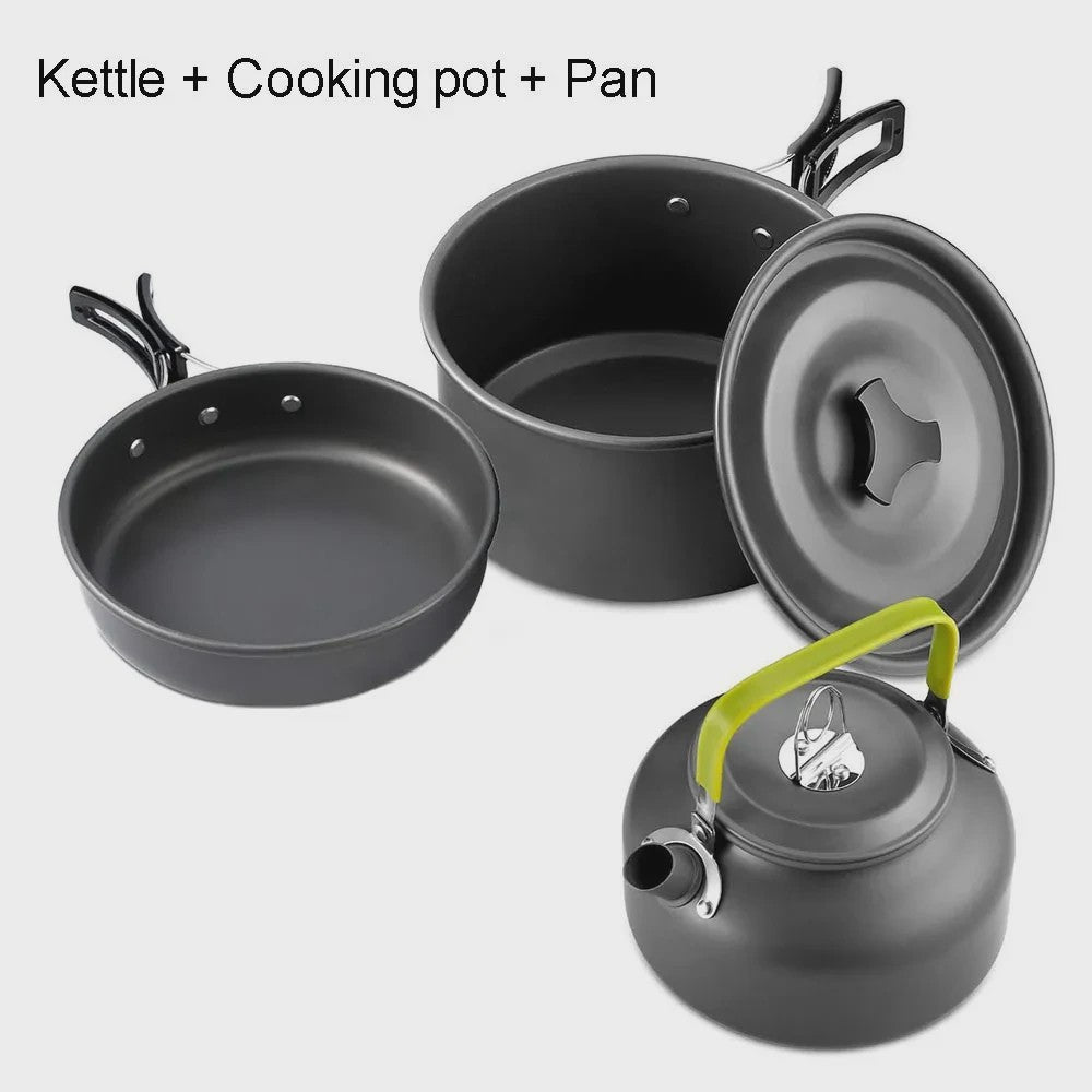 Kampeer Kookset Aluminium Outdoor Keukengerei Set - 12 Delig voor 2-3 Personen
