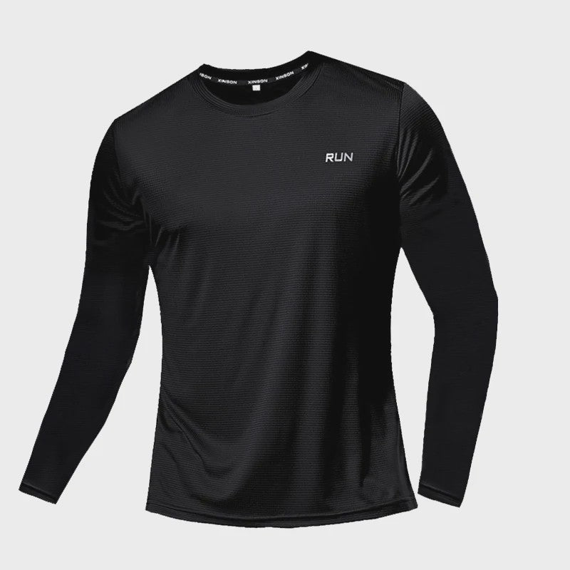Heren Zomer T-shirt Lange Mouw - Ice Silk, Sneldrogend & Ademend voor Sport & Outdoor