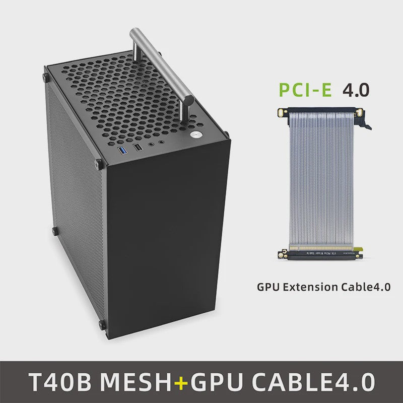 METALFISH T40 Mini ITX PC Behuizing - 7L Compact, Draagbaar met Acryl of Mesh Paneel