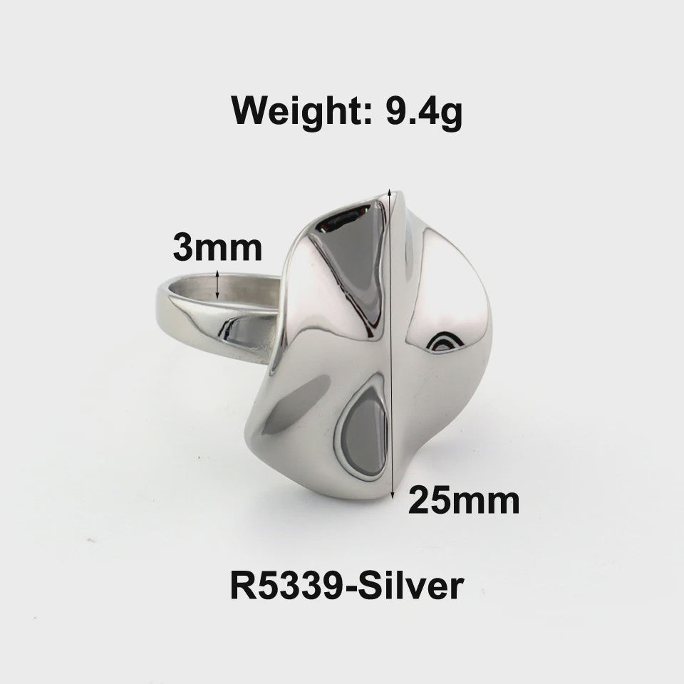 Nieuw Design Geometrische Kralen Ring - Roestvrij Staal Dames Sieraden