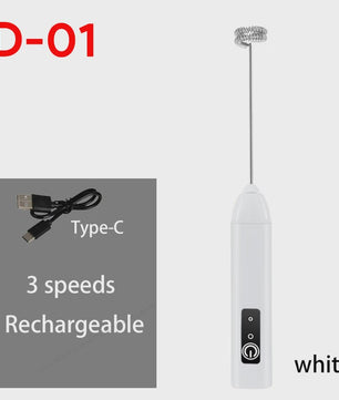 Draadloze Elektrische Melkopschuimer & Eierklopper met Type-C Opladen - 3 Snelheden