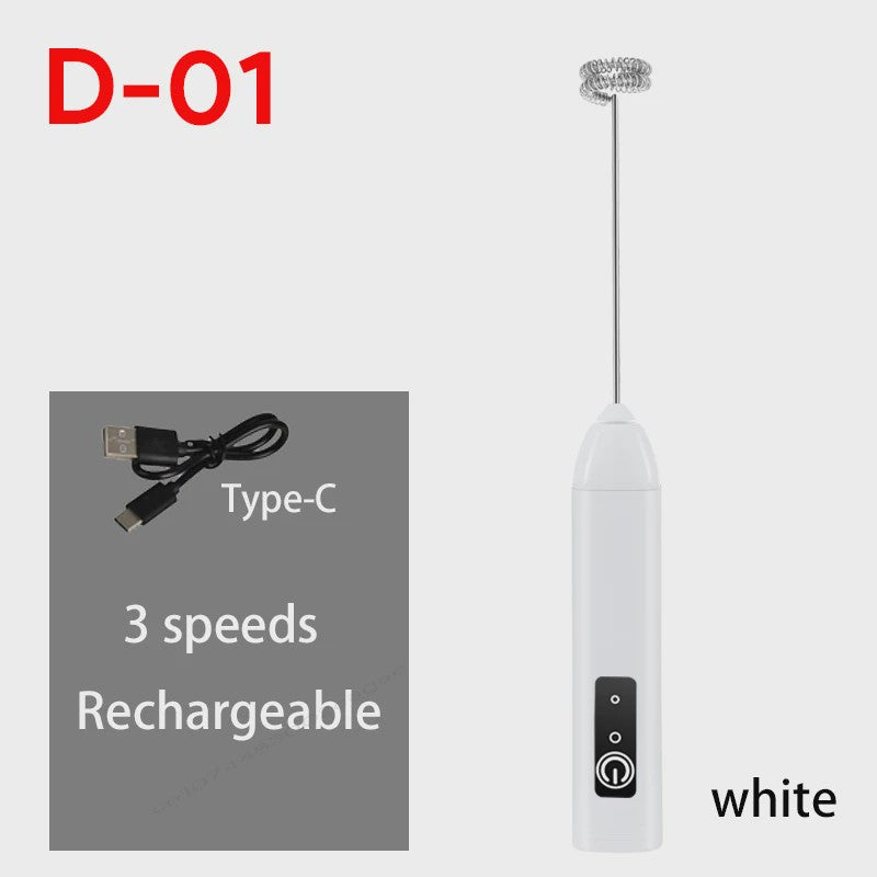 Draadloze Elektrische Melkopschuimer & Eierklopper met Type-C Opladen - 3 Snelheden
