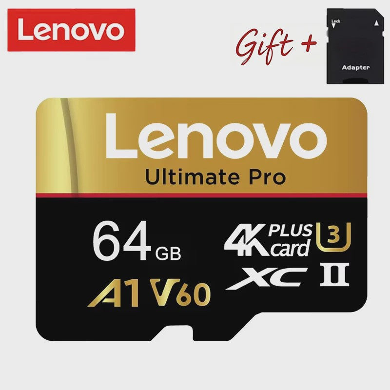 Lenovo Ultimate Pro Micro SDXC Kaart - 512GB, 4K UHD, V60, A1, Hoge Snelheid