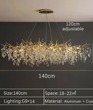 Luxe Gouden Kristallen LED Kroonluchter - Plafondlamp & Hanglamp voor Woonkamer, Eetkamer, Slaapkamer