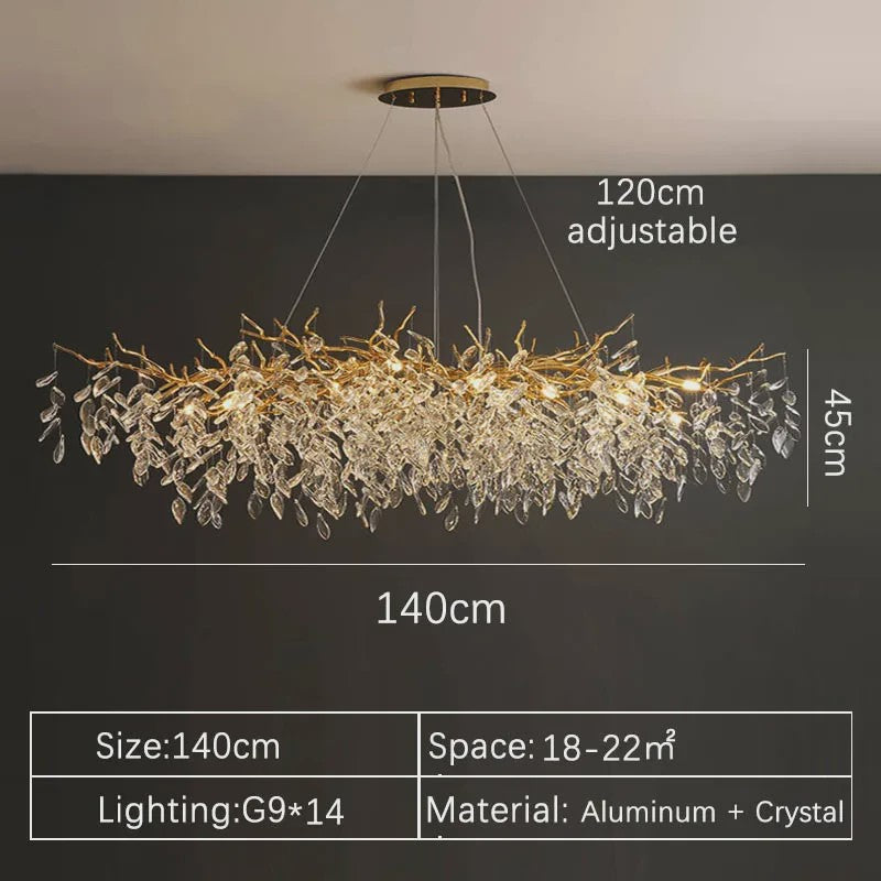 Luxe Gouden Kristallen LED Kroonluchter - Plafondlamp & Hanglamp voor Woonkamer, Eetkamer, Slaapkamer