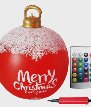 24 Inch Opblaasbare Kerstbal met LED Verlichting - XL Tuindecoratie