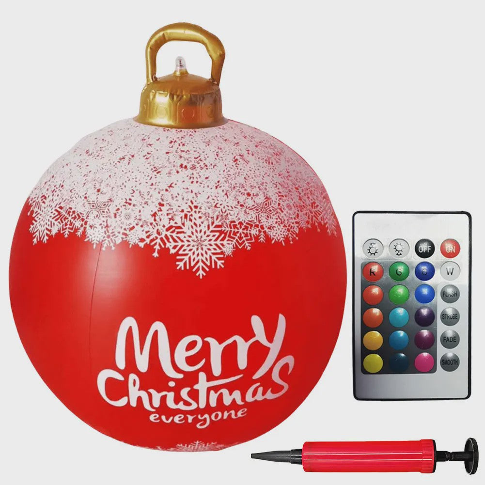24 Inch Opblaasbare Kerstbal met LED Verlichting - XL Tuindecoratie