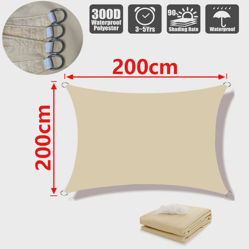 Waterdicht UV-bestendig Schaduwdoek 300D Polyester - Zonwering voor Tuin, Terras & Auto
