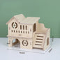 Houten Hamster Villa: Speelhuis met Klimplatform en Verhoogd Platform - Duurzaam Knaagdier Accessoire