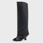 Zomer Peep Toe Laarzen met Hoge Blokhak - Elegante Lange Laarzen voor Dames