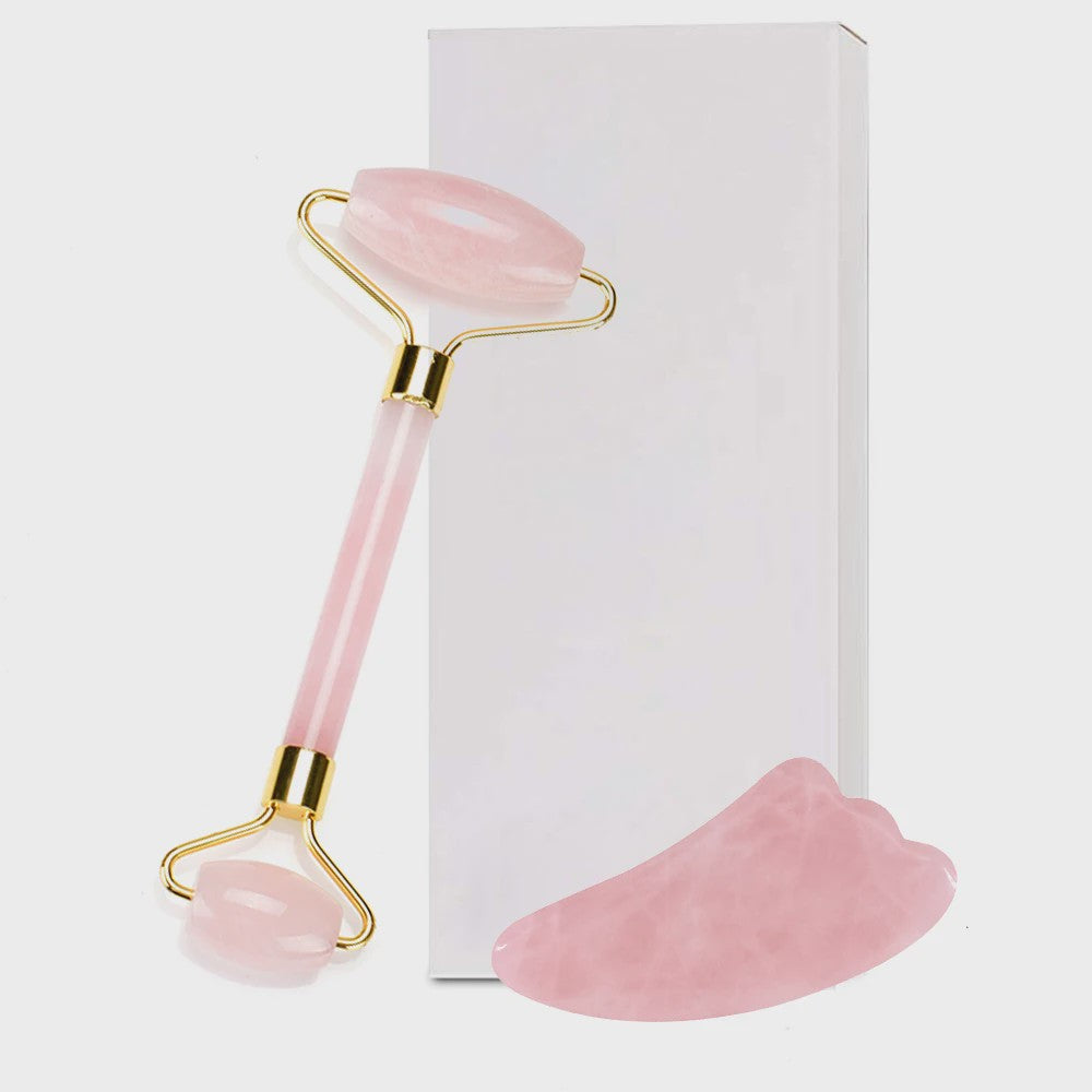 Jade Roller & Gua Sha Set: Dubbelzijdige Gezichtsroller voor Lifting en Ontzwellen