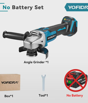 YOFIDRA Accu Haakse Slijper 125mm M14 - Borstelloze Motor, 21V Kracht