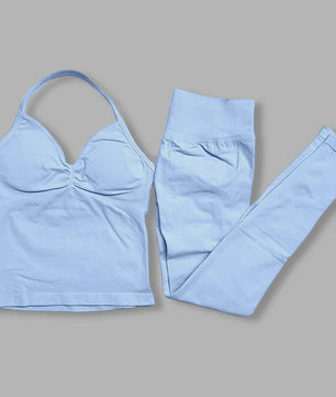 Dames Sportset: Backless Tanktop & Scrunch Seamless Legging