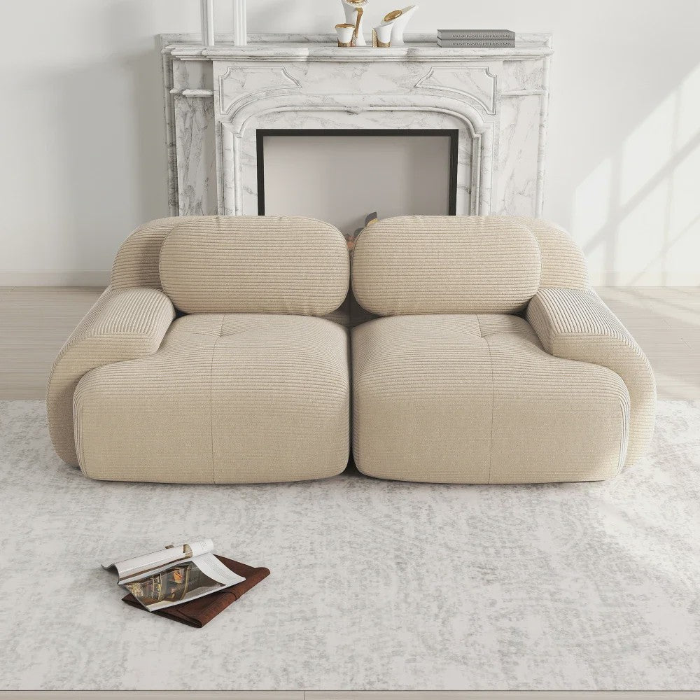 Luxe 82'' Loveseat Bank met Gebogen Armleuningen en Hoge-elastische Bekleding