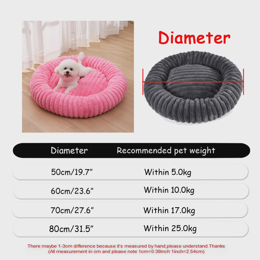 Luxe Pluche Hondenkussen & Kattenmand - Rond, Extra Zacht & Warm - 40-90cm