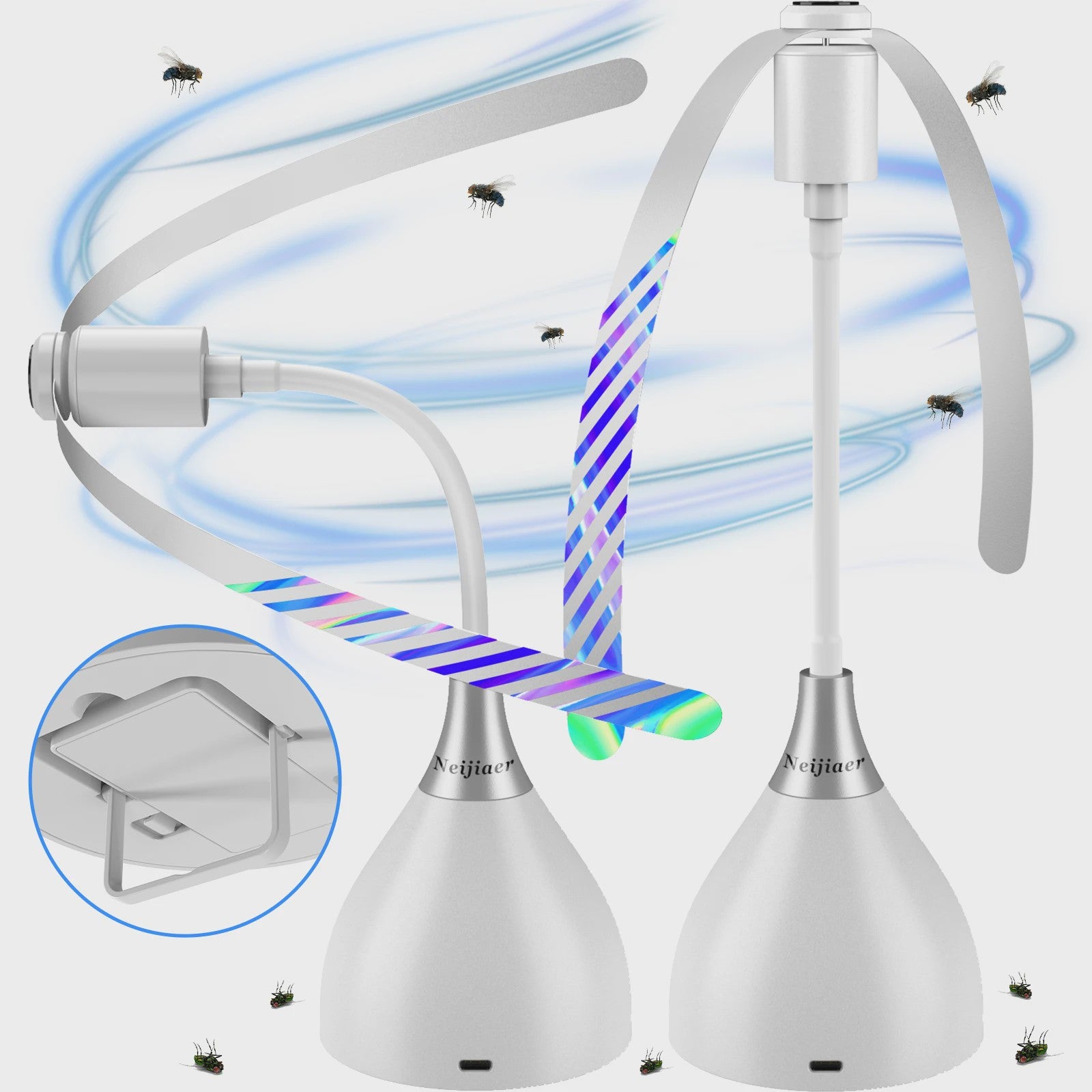 Vliegenventilator voor Tafels - USB/Batterij - Draagbaar en Geluidloos - Houd Vliegen Weg