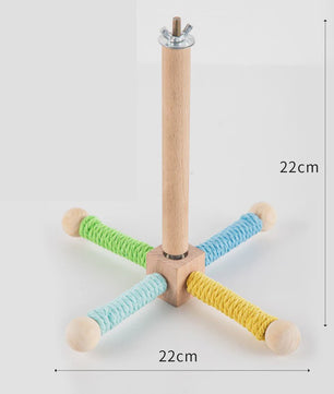 Vogel Speeltuin Molen met Houten Zitstok, Touw & Belletjes - Interactief & Knaagbestendig