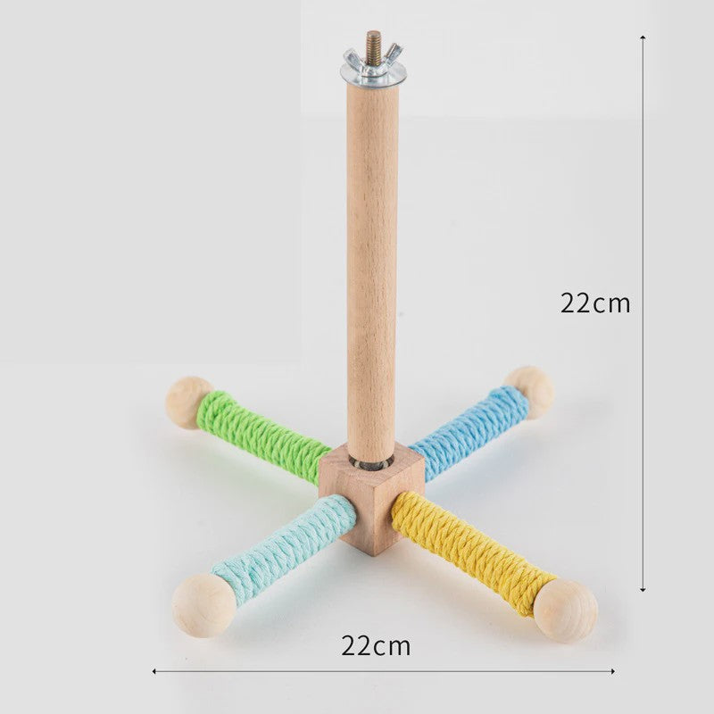 Vogel Speeltuin Molen met Houten Zitstok, Touw & Belletjes - Interactief & Knaagbestendig