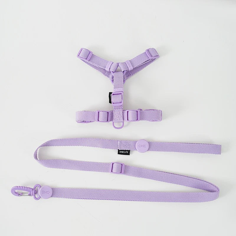Verstelbaar Hondentuigje met Lijn & Halsband Set - Macaron Kleuren - Reflecterend & Comfortabel