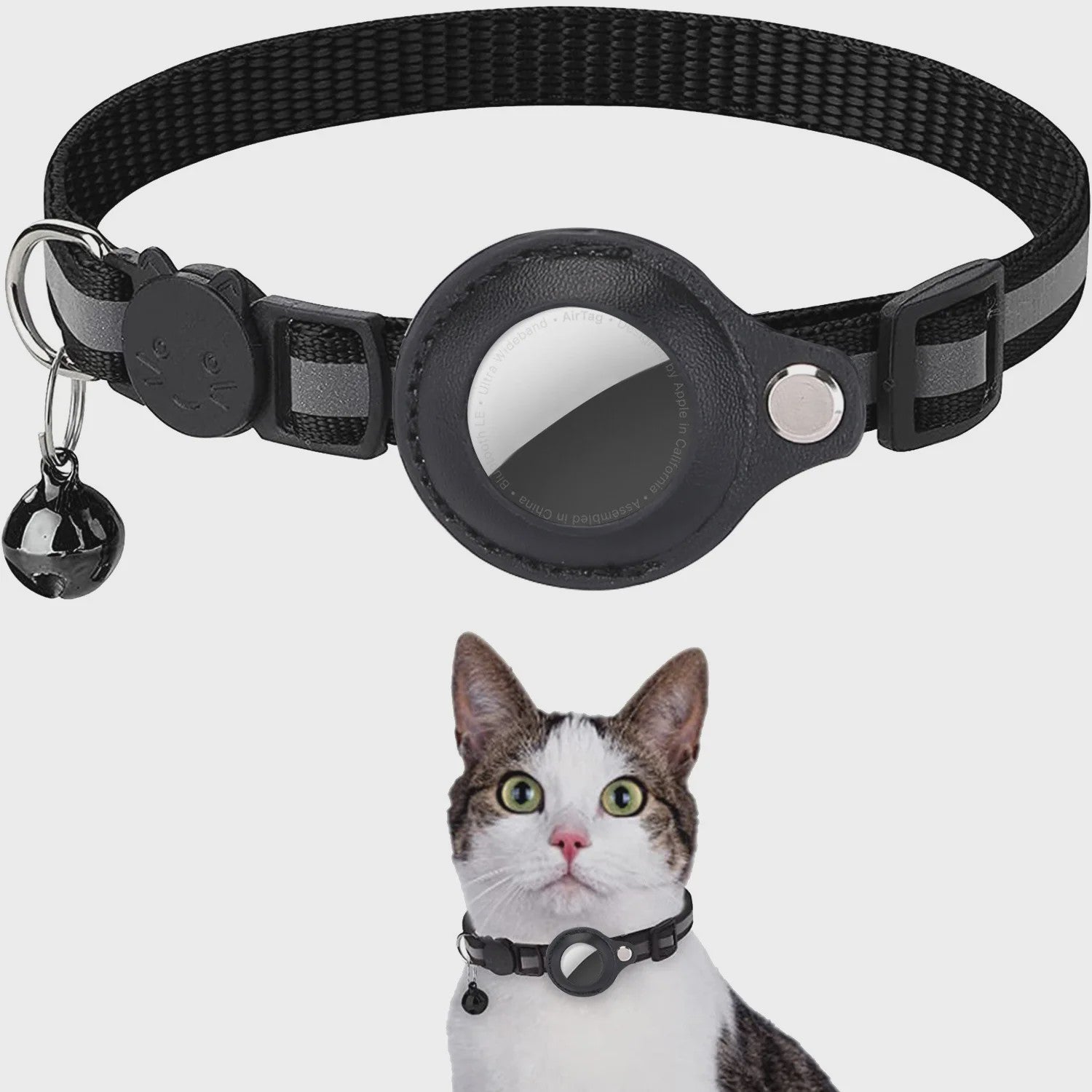 Veiligheids Halsband voor Katten met AirTag Houder - Verstelbaar, Reflecterend & Waterdicht
