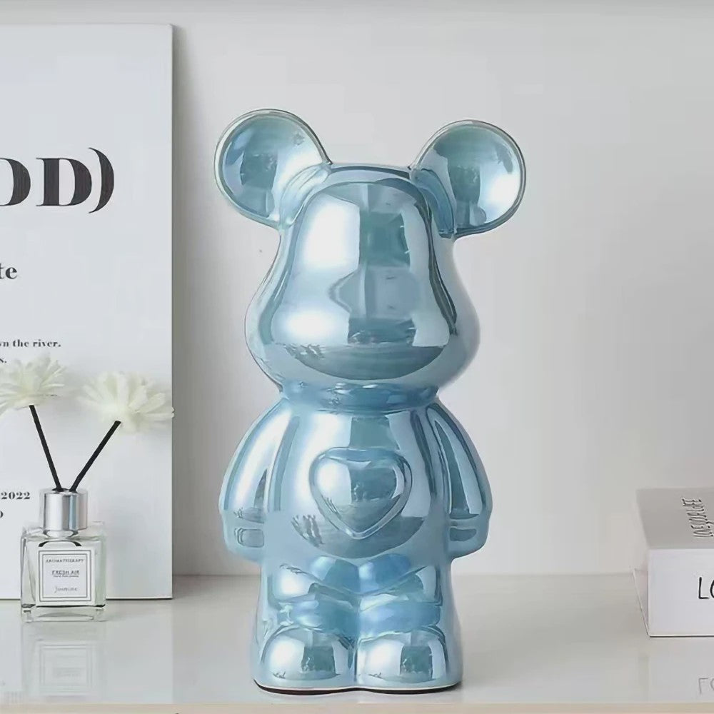 Keramische Bear Brick Beeldjes - Teddy Beer Decoratie voor Huis & Kamer (18/28 cm)