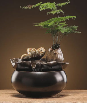 Keramische Fontein voor Katten en Huisdieren - Zen Decoratie met Waterval Effect