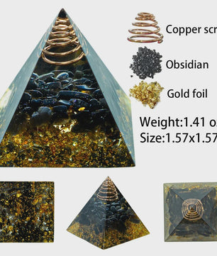 Orgonite Kristal Piramide - Energie & Meditatie Tool - Amethist & Kwarts Decoratie