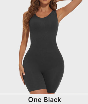 Naadloze Body Shaper Bodysuit met Brede Bandjes - Volledige Compressie & Dij Slimming