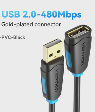 Vention USB 3.0 Verlengsnoer - Snelle Dataoverdracht voor PC, TV, Console & Meer