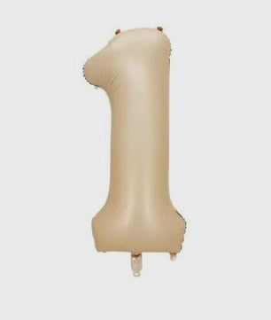 Grote Folie Ballonnen Cijfers 0-9 Cream Caramel & Wit (32/40 inch) - Feestdecoratie