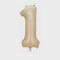 Grote Folie Ballonnen Cijfers 0-9 Cream Caramel & Wit (32/40 inch) - Feestdecoratie