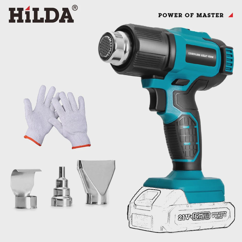 HILDA Accu Hittepistool - Draadloos, Krachtig & Veelzijdig voor Verf Verwijderen, PVC Lassen & DIY Klussen (Makita Accu Compatibel)