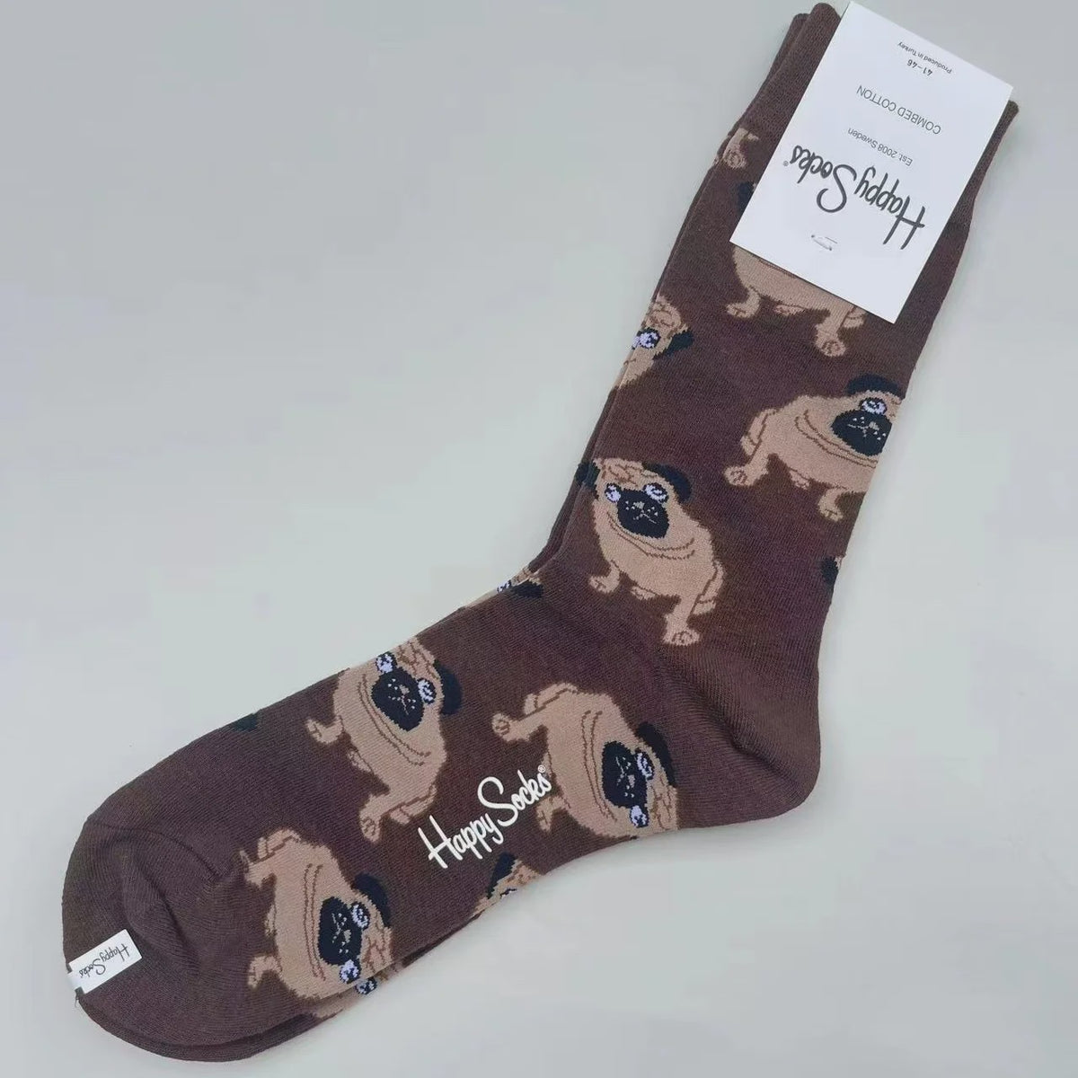 Happy Socks Heren Mid-tube Sokken - Pure Katoen, Klassiek Comfort - Maat 41-46