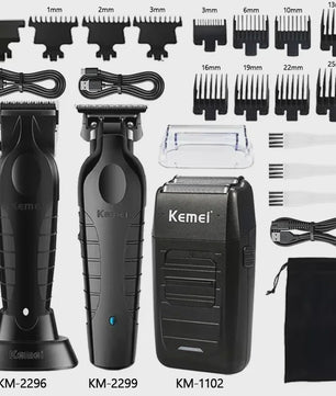 Kemei Professionele Draadloze Baardtrimmer & Tondeuse KM-2296/KM-2299/KM-1102
