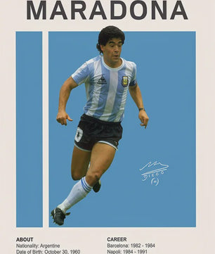 Iconische Maradona Handtekening Poster - Argentinië Voetbal Canvas Muurdecoratie