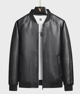 Herfst/Winter Heren Suède Bomberjack met Baseballkraag - Casual & Zakelijk