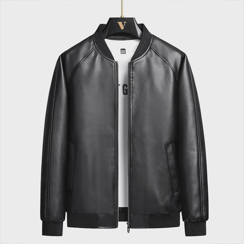 Herfst/Winter Heren Suède Bomberjack met Baseballkraag - Casual & Zakelijk