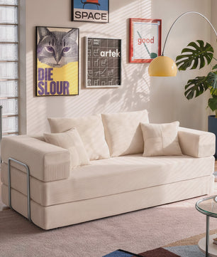 Opvouwbare Sofa Bed 200cm XXL - Modulair Gastenbed met Corduroy & Memory Foam