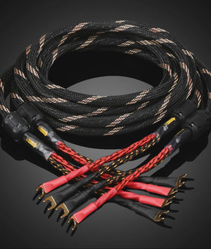 High-End Hifi Luidsprekerkabel - 6N OFC Koper, Vergulde Banana/Y-stekkers