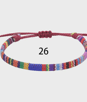 Handgemaakte Boho Anklet Armband - Geweven Stof, Verstelbaar, Beach & Ethnic Stijl