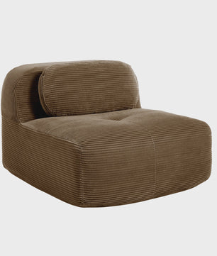 Moderne Corduroy Fauteuil Zonder Armleuningen met Kussen - SediaXL
