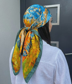 Luxe Zijden Vierkante Sjaal 90x90cm - Stijlvol Foulard voor Dames