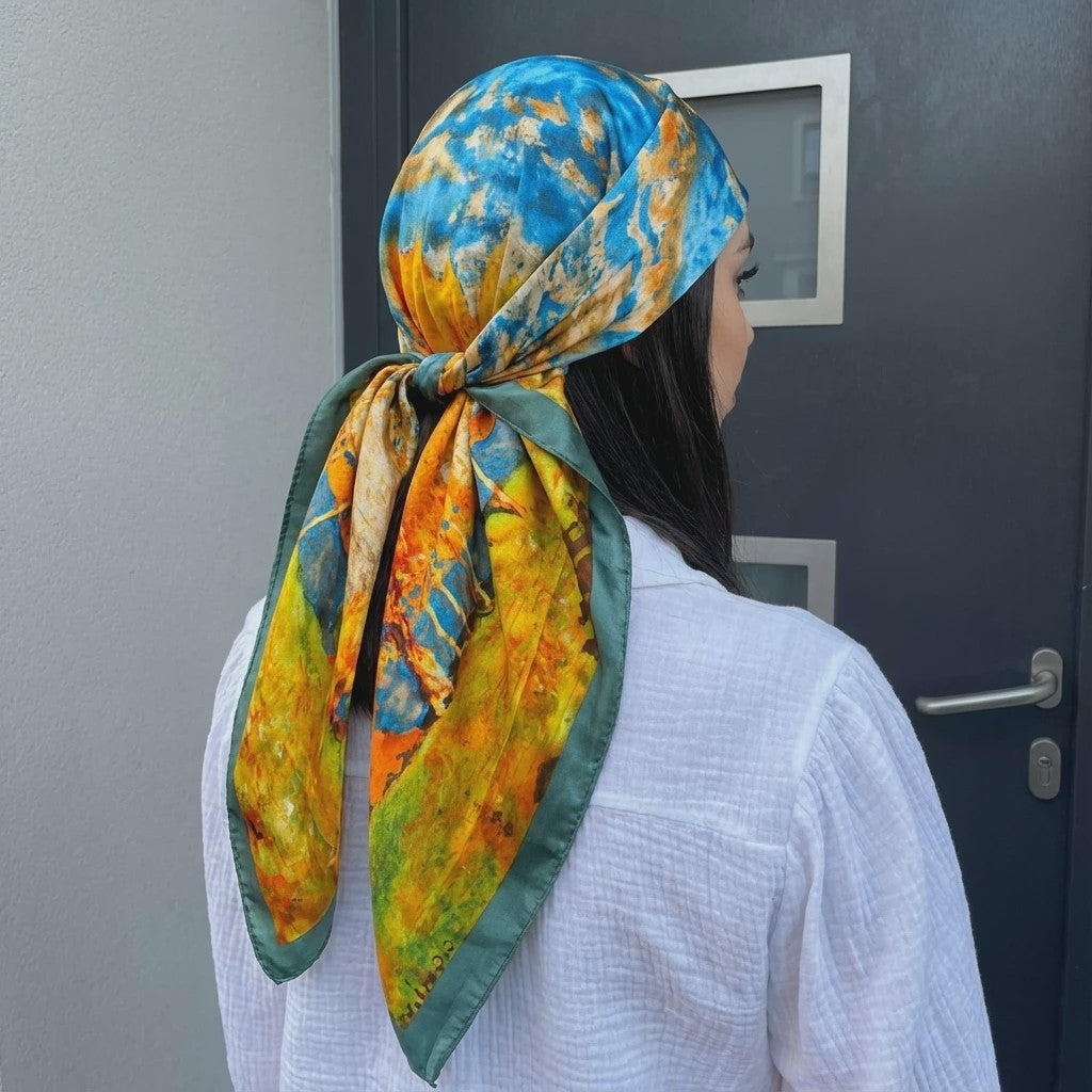 Luxe Zijden Vierkante Sjaal 90x90cm - Stijlvol Foulard voor Dames