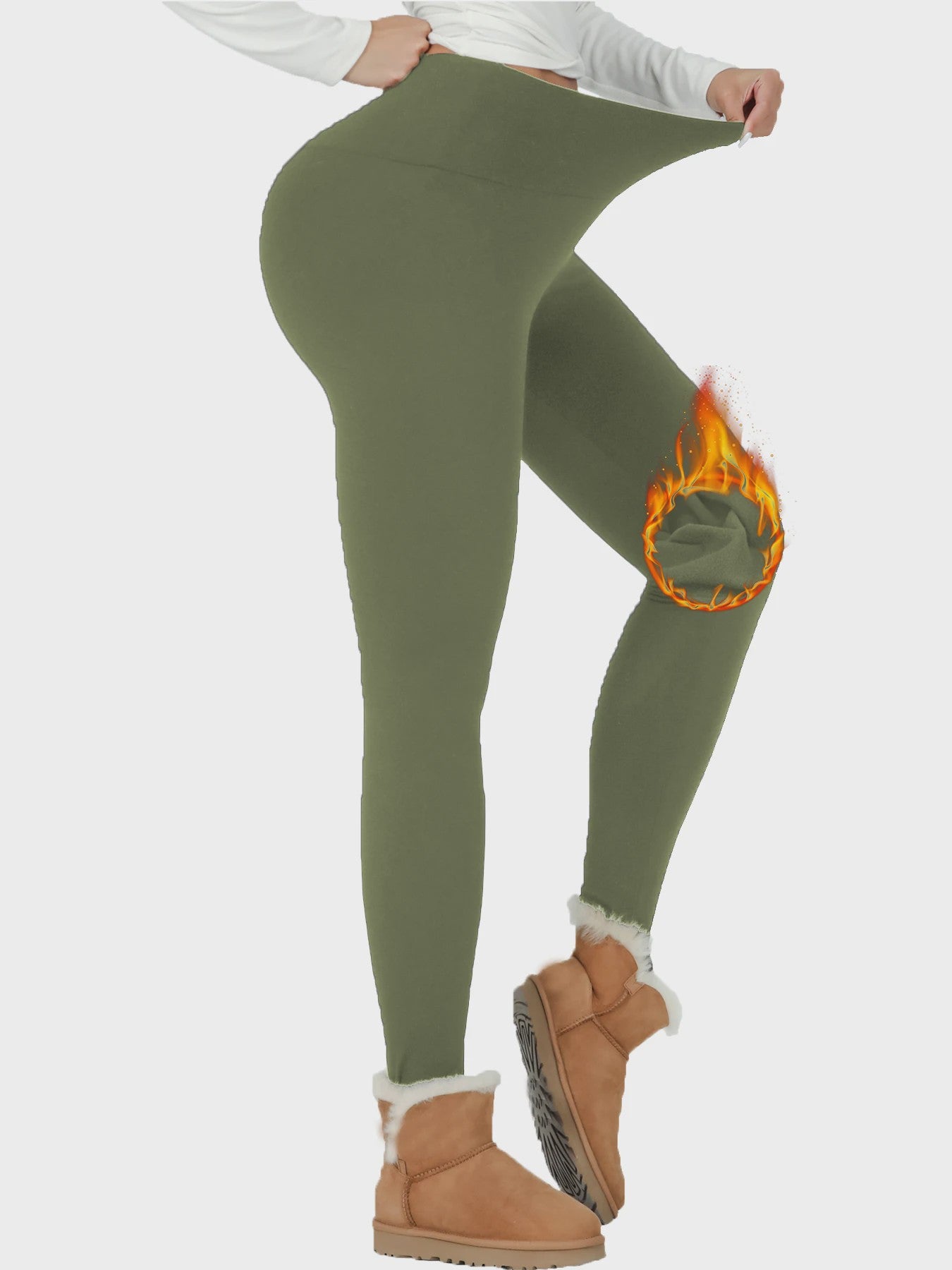 Dames Thermische Fleece Leggings met Hoge Taille - Warm & Zacht voor Yoga en Workout