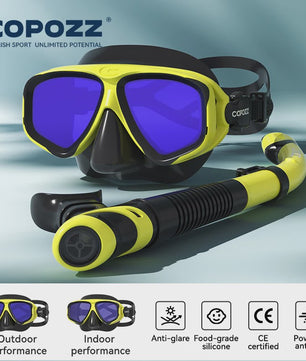 COPOZZ Professioneel Duikmasker & Snorkelset - Anti-condens, Gehard Glas